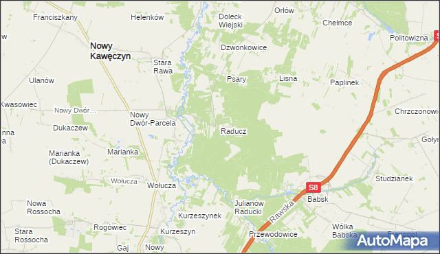 mapa Raducz, Raducz na mapie Targeo