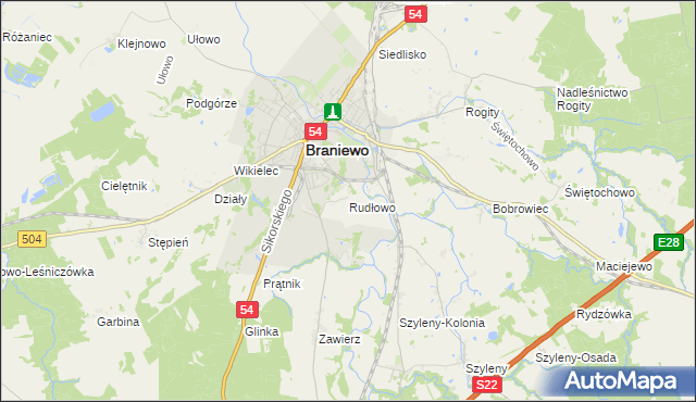 mapa Rudłowo, Rudłowo na mapie Targeo