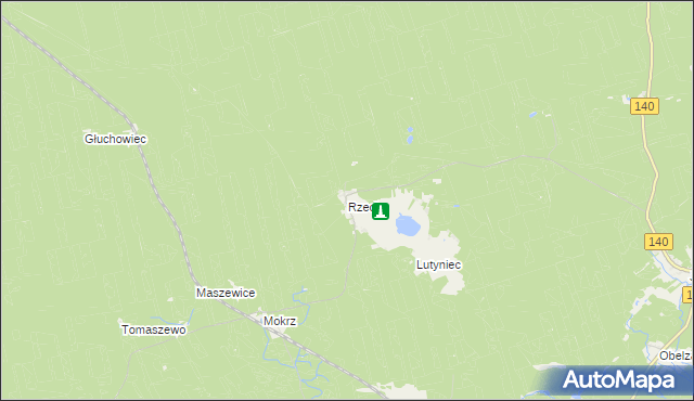 mapa Rzecin, Rzecin na mapie Targeo