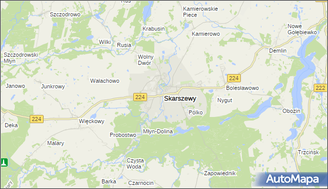 mapa Skarszewy powiat starogardzki, Skarszewy powiat starogardzki na mapie Targeo