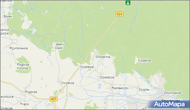 mapa Smolarnia gmina Strzeleczki, Smolarnia gmina Strzeleczki na mapie Targeo