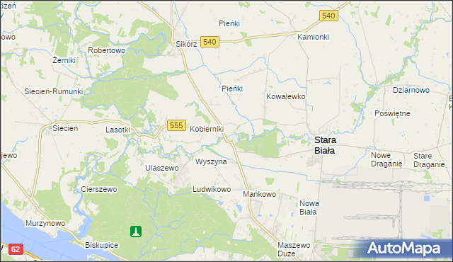 mapa Srebrna gmina Stara Biała, Srebrna gmina Stara Biała na mapie Targeo