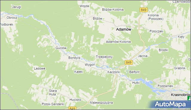 mapa Trzepieciny, Trzepieciny na mapie Targeo