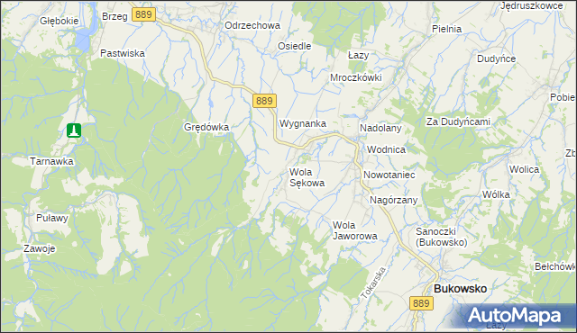 mapa Wola Sękowa, Wola Sękowa na mapie Targeo