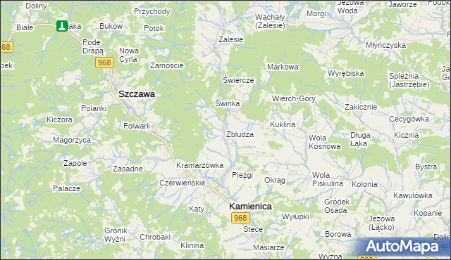 mapa Zbludza, Zbludza na mapie Targeo