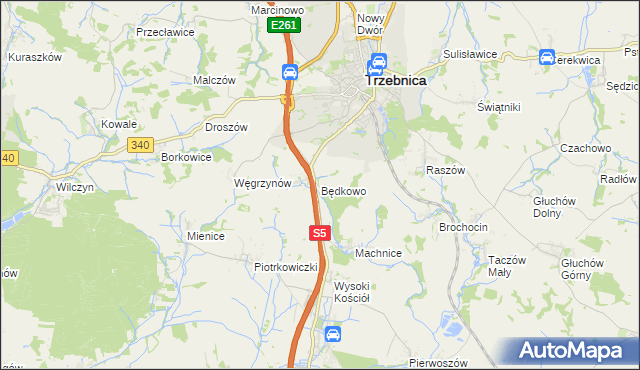 mapa Będkowo, Będkowo na mapie Targeo