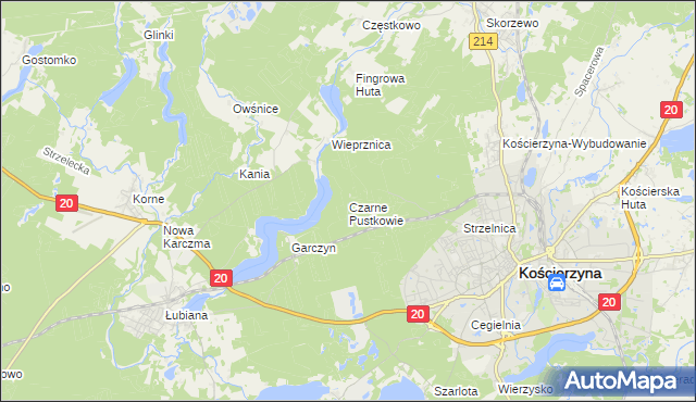 mapa Czarne Pustkowie, Czarne Pustkowie na mapie Targeo