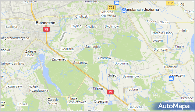 mapa Czarnów gmina Konstancin-Jeziorna, Czarnów gmina Konstancin-Jeziorna na mapie Targeo