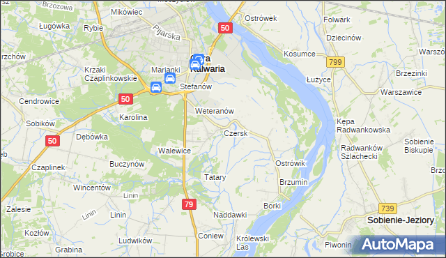 mapa Czersk gmina Góra Kalwaria, Czersk gmina Góra Kalwaria na mapie Targeo