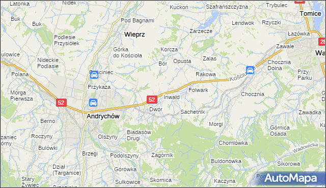 mapa Inwałd, Inwałd na mapie Targeo