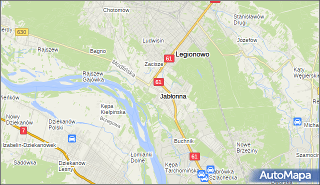 mapa Jabłonna powiat legionowski, Jabłonna powiat legionowski na mapie Targeo