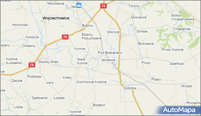 mapa Janowice gmina Ożarów, Janowice gmina Ożarów na mapie Targeo