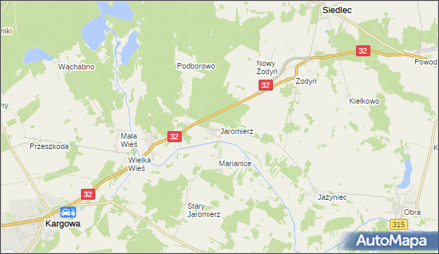 mapa Jaromierz gmina Siedlec, Jaromierz gmina Siedlec na mapie Targeo