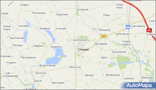 mapa Jerzewo gmina Choceń, Jerzewo gmina Choceń na mapie Targeo
