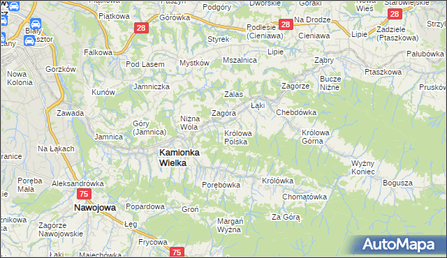 mapa Królowa Polska, Królowa Polska na mapie Targeo