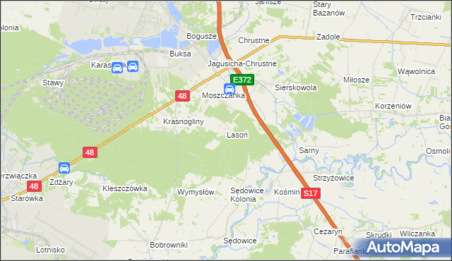 mapa Lasoń, Lasoń na mapie Targeo