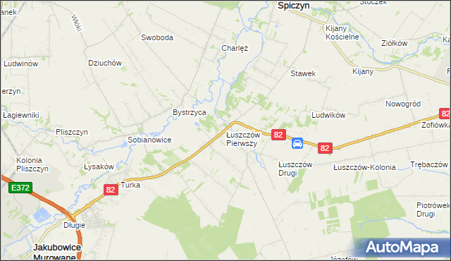 mapa Łuszczów Pierwszy, Łuszczów Pierwszy na mapie Targeo