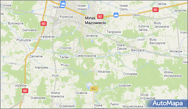 mapa Marianka gmina Mińsk Mazowiecki, Marianka gmina Mińsk Mazowiecki na mapie Targeo