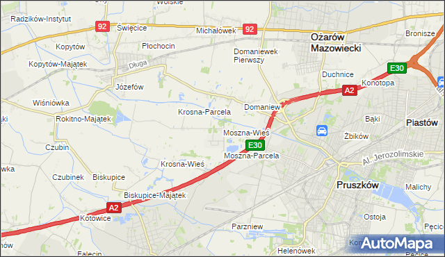 mapa Moszna-Wieś, Moszna-Wieś na mapie Targeo