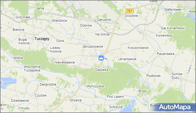 mapa Niziny gmina Tuczępy, Niziny gmina Tuczępy na mapie Targeo