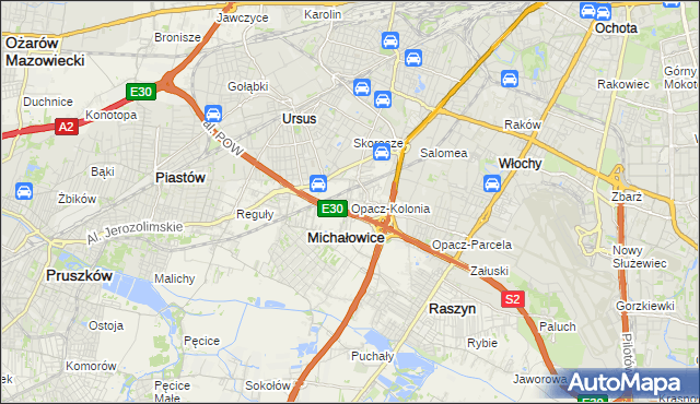 mapa Opacz-Kolonia, Opacz-Kolonia na mapie Targeo