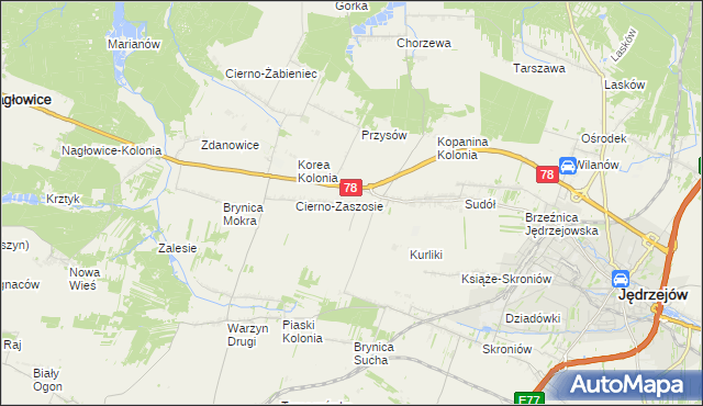 mapa Prząsław, Prząsław na mapie Targeo