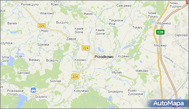 mapa Przodkowo, Przodkowo na mapie Targeo