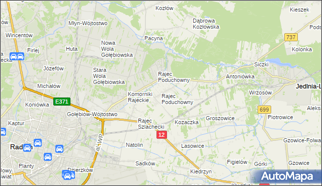 mapa Rajec Poduchowny, Rajec Poduchowny na mapie Targeo