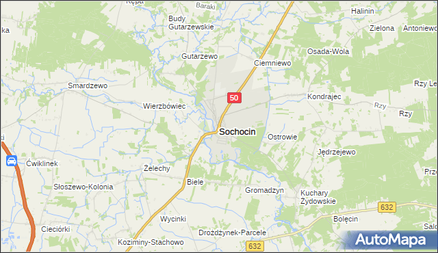 mapa Sochocin, Sochocin na mapie Targeo