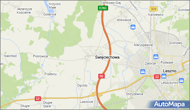 mapa Święciechowa, Święciechowa na mapie Targeo