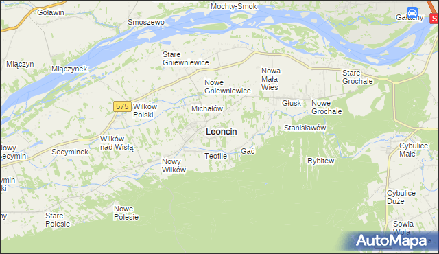 mapa Wincentówek gmina Leoncin, Wincentówek gmina Leoncin na mapie Targeo