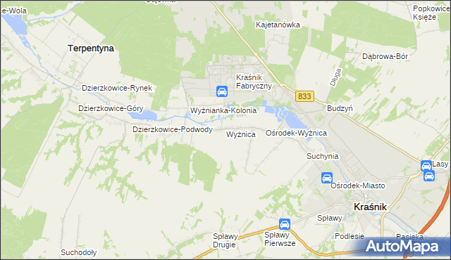 mapa Wyżnica, Wyżnica na mapie Targeo