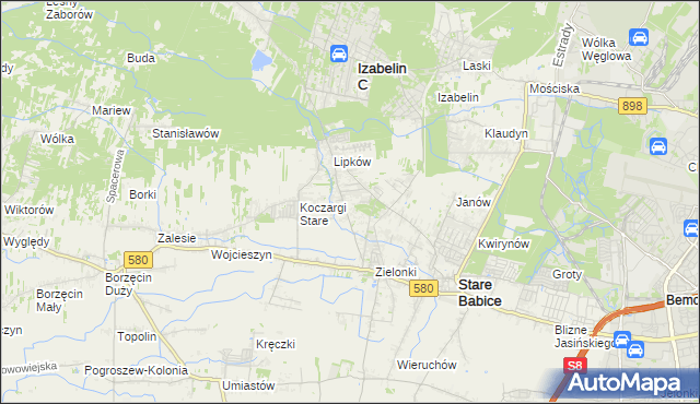 mapa Zielonki-Wieś, Zielonki-Wieś na mapie Targeo