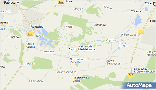mapa Aleksandria Niedziałowska, Aleksandria Niedziałowska na mapie Targeo
