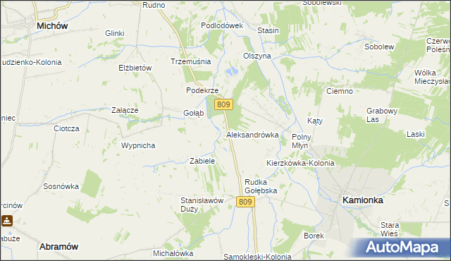 mapa Aleksandrówka gmina Michów, Aleksandrówka gmina Michów na mapie Targeo