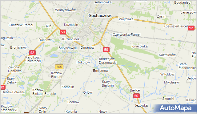 mapa Andrzejów Duranowski, Andrzejów Duranowski na mapie Targeo