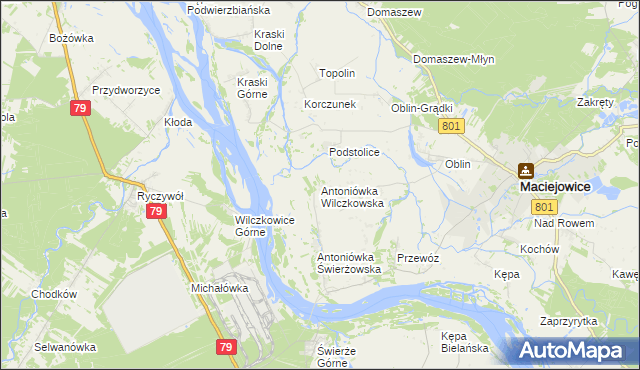 mapa Antoniówka Wilczkowska, Antoniówka Wilczkowska na mapie Targeo