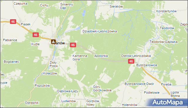 mapa Apolonka gmina Janów, Apolonka gmina Janów na mapie Targeo