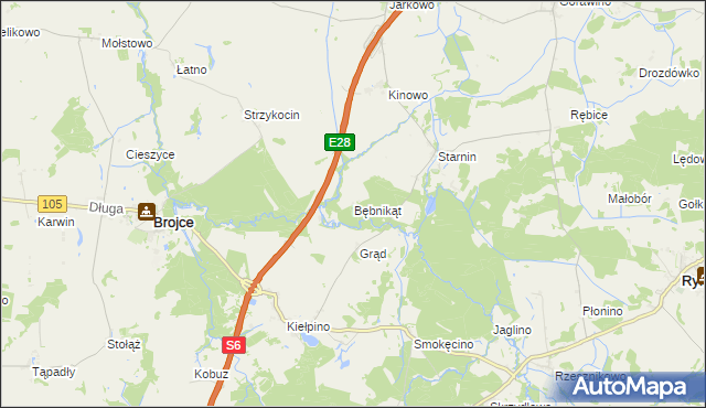 mapa Bębnikąt gmina Rymań, Bębnikąt gmina Rymań na mapie Targeo