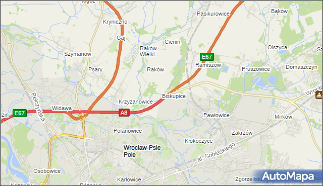 mapa Biskupice gmina Wisznia Mała, Biskupice gmina Wisznia Mała na mapie Targeo