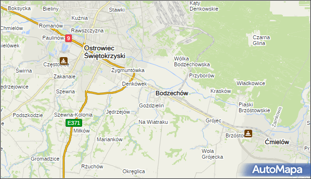 mapa Bodzechów, Bodzechów na mapie Targeo