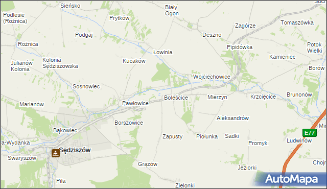 mapa Boleścice, Boleścice na mapie Targeo