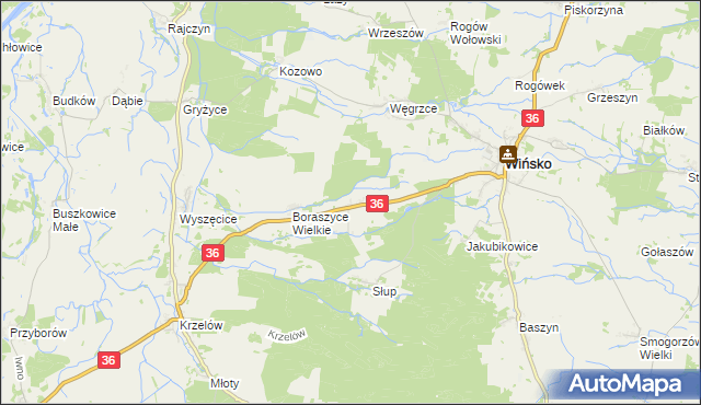 mapa Boraszyce Małe, Boraszyce Małe na mapie Targeo