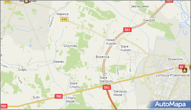 mapa Bożenica, Bożenica na mapie Targeo