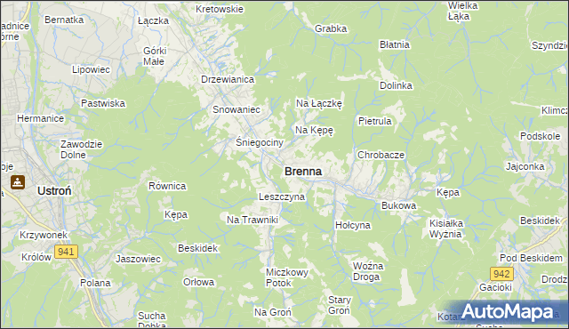 mapa Brenna, Brenna na mapie Targeo