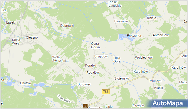 mapa Brygidów, Brygidów na mapie Targeo