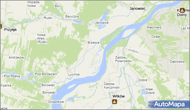 mapa Brześce-Kolonia, Brześce-Kolonia na mapie Targeo