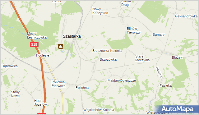 mapa Brzozówka gmina Szastarka, Brzozówka gmina Szastarka na mapie Targeo