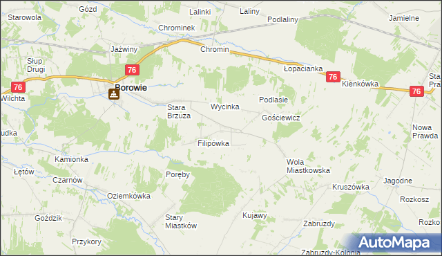 mapa Brzuskowola, Brzuskowola na mapie Targeo