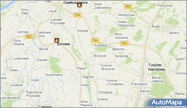 mapa Brzyście gmina Gawłuszowice, Brzyście gmina Gawłuszowice na mapie Targeo